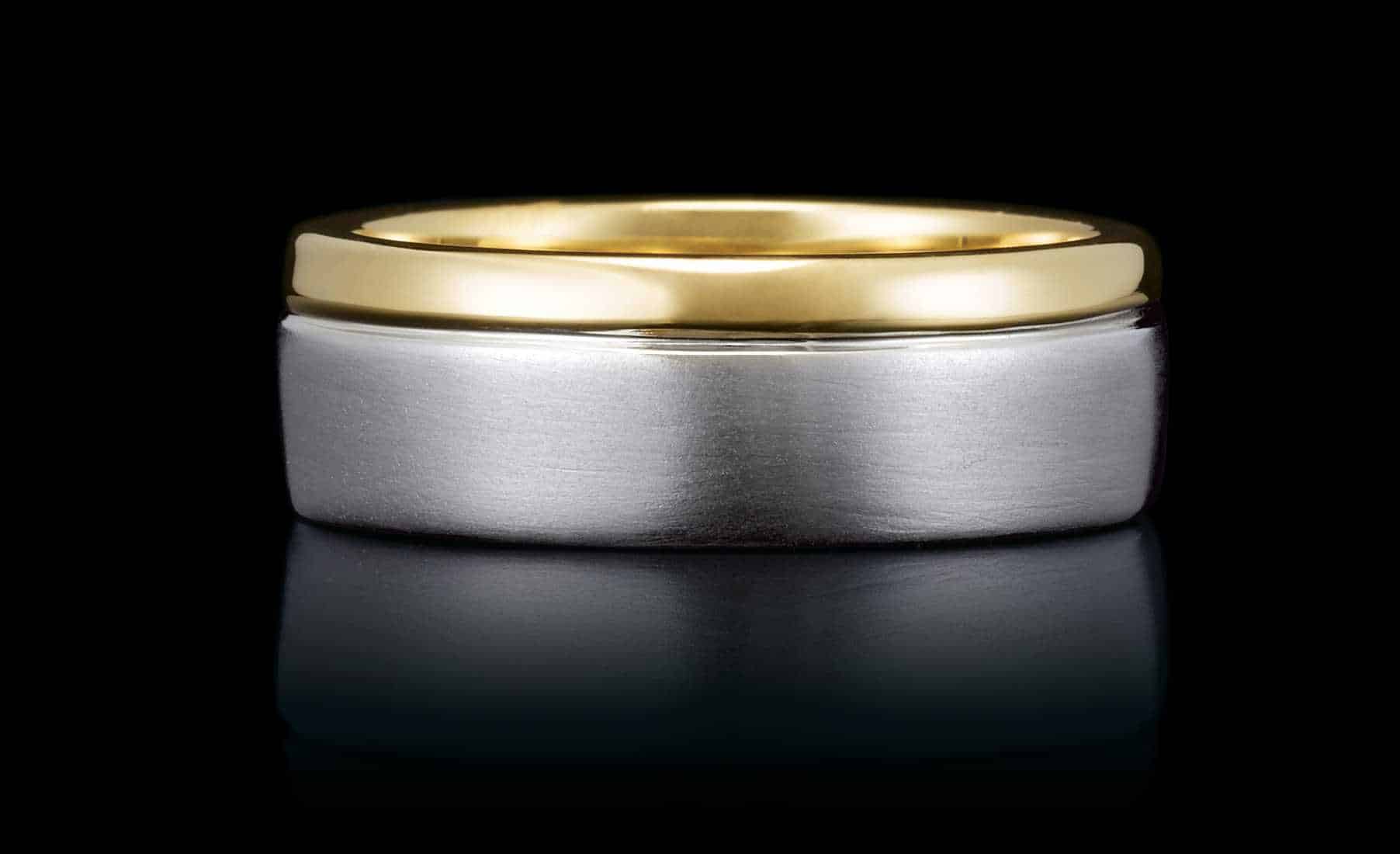 Elegant Single Diamond Platinum Base Gold Polish Band Ring for Men – Suraj  Bhan Jewellery Hub
