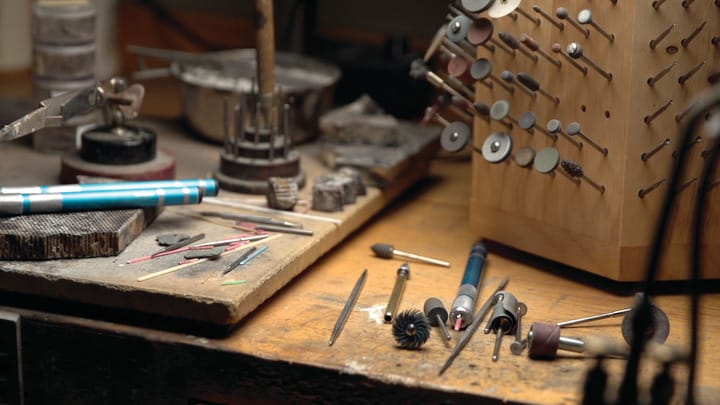 jewelers bench for making engagement and wedding rings