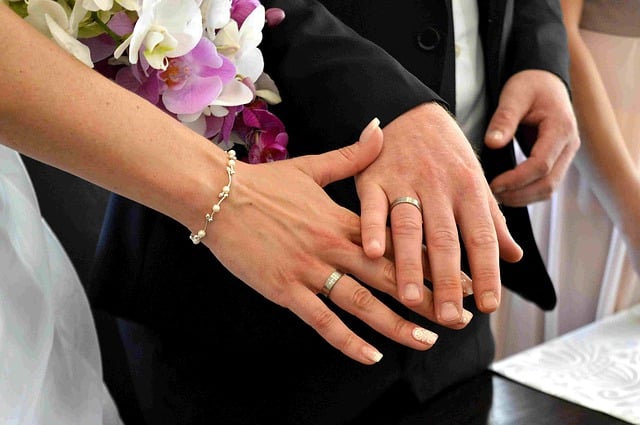 Wedding rings on hand