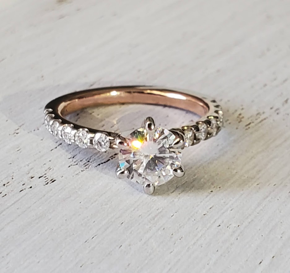 Custom-made diamond engagement ring