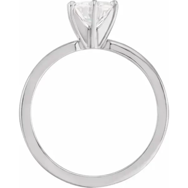 Platinum diamond engagement ring profile view