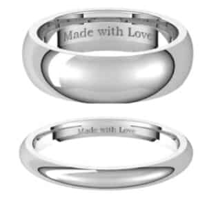 Build your own ring like this white gold wedding set in the make a ring workshop
