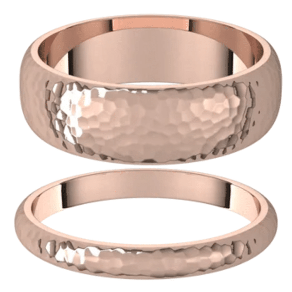 Build your own wedding ring workshop ideas Hammer textured wedding set