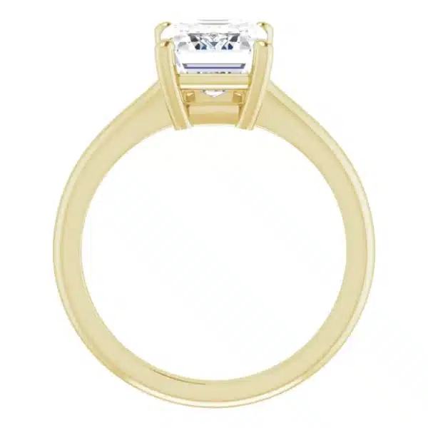 Build your own emerald style engagement ring Yellow gold example featured profile