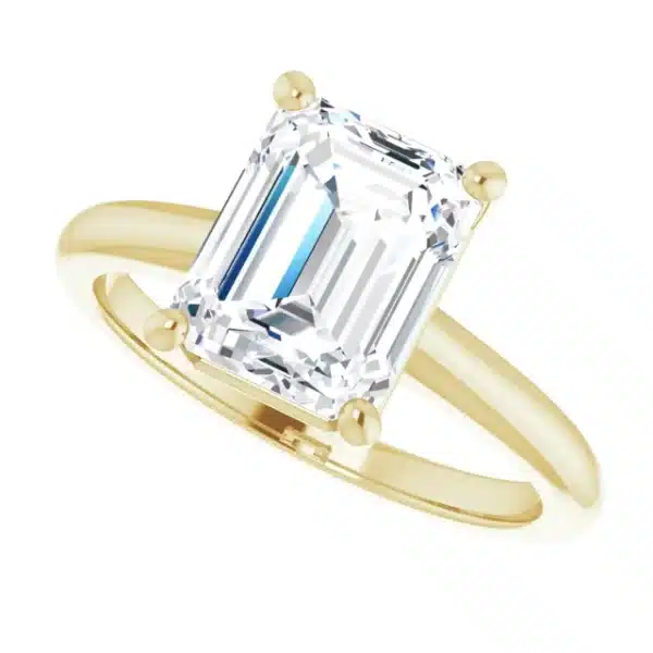 Build your own emerald style engagement ring Yellow gold example featured top