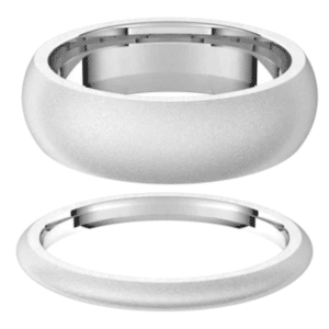 Build a Half Round Band with Bead Blast Finish Wedding Ring Set Example