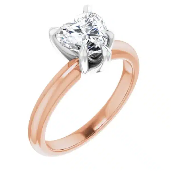 Heart shape engagement ring rose gold example right
