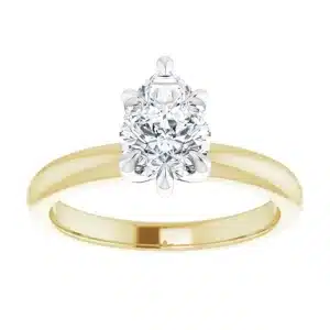 Build your own Pear cut diamond engagement ring like this example in yellow gold