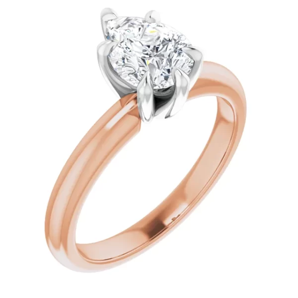Build your own Pear cut diamond engagement ring like this example in Rose gold