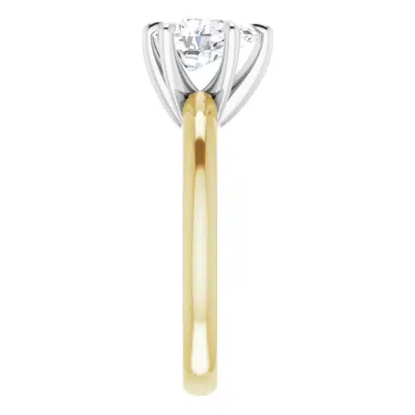 Build your own Pear cut diamond engagement ring like this example in yellow gold side view