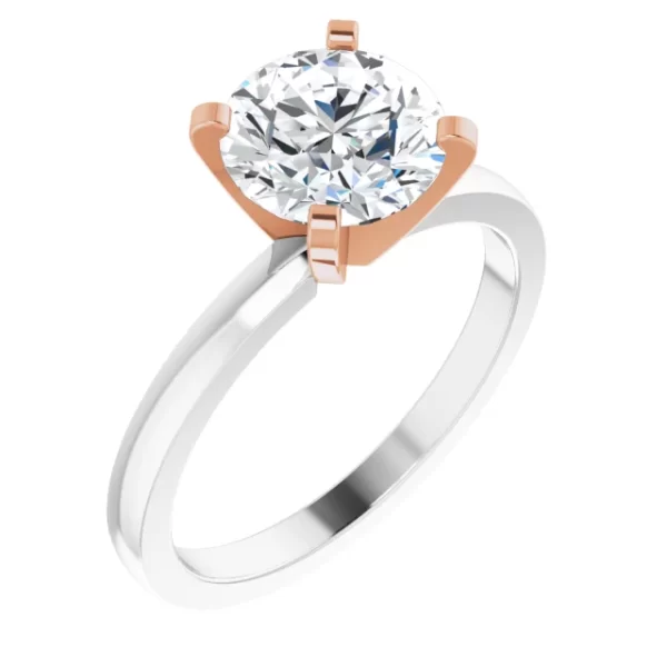 Learn How to Build engagement ring like this two toned solitaire