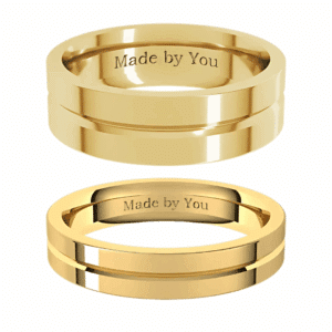 Grooved Wedding Ring Set