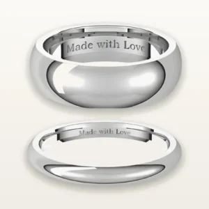 Matching wedding bands in 925 sterling silver, hand-forged by a couple at the LaProng workshop in Carrollton, Texas