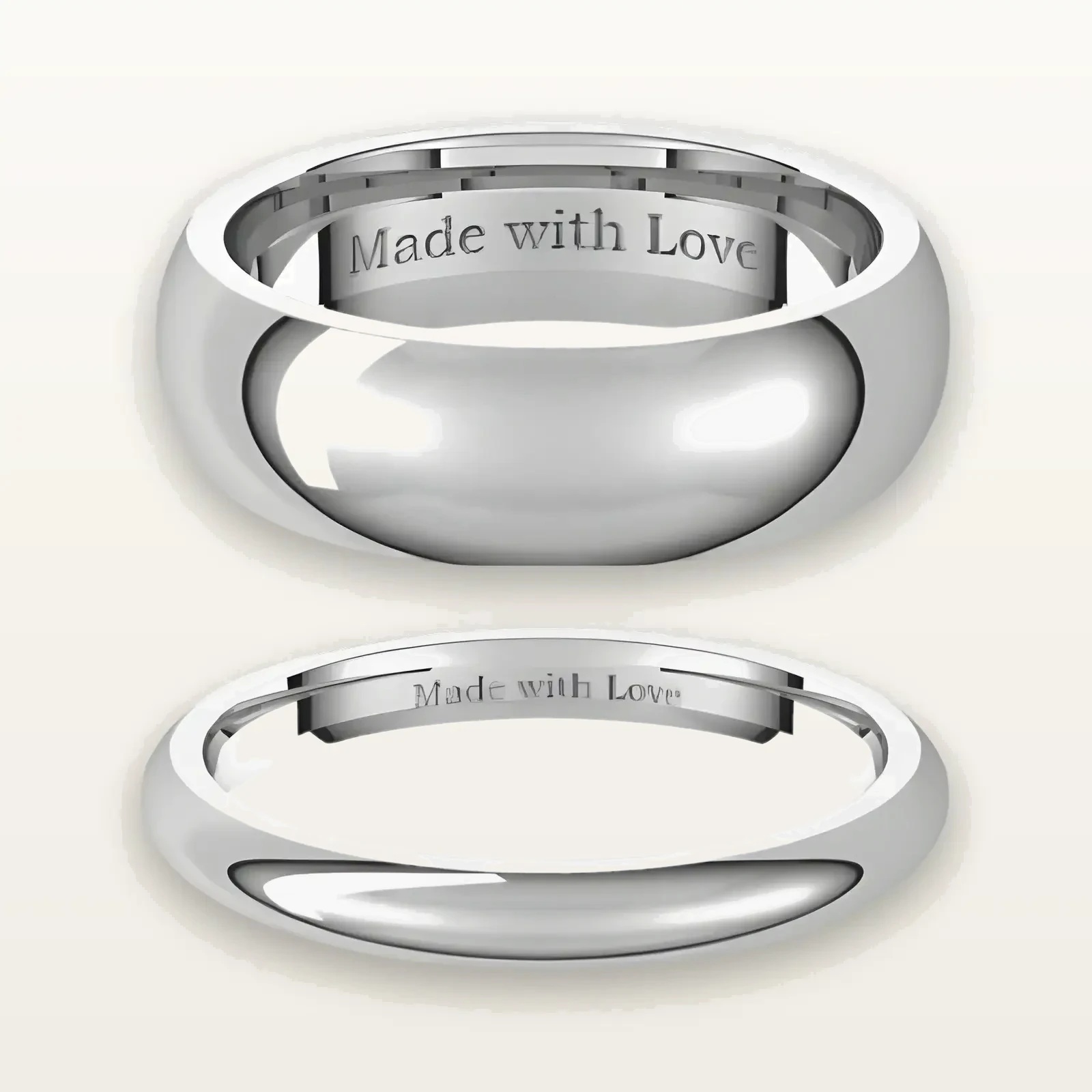 Matching wedding bands in 925 sterling silver, hand-forged by a couple at the LaProng workshop in Carrollton, Texas