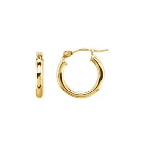 14K Yellow Gold Tube Hoop Earrings, 13 mm – custom-made with LaProng Jewelers