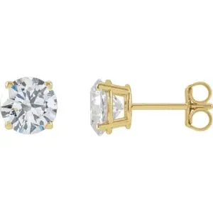 2 CTW Lab-Grown Diamond Stud Earrings, 14K White Gold in 14K Yellow Gold – LaProng Jewelers
