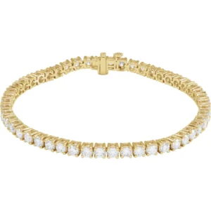 6 CTW Lab-Grown Diamond Line Bracelet, 14K White Gold in 14K Yellow Gold – LaProng Jewelers