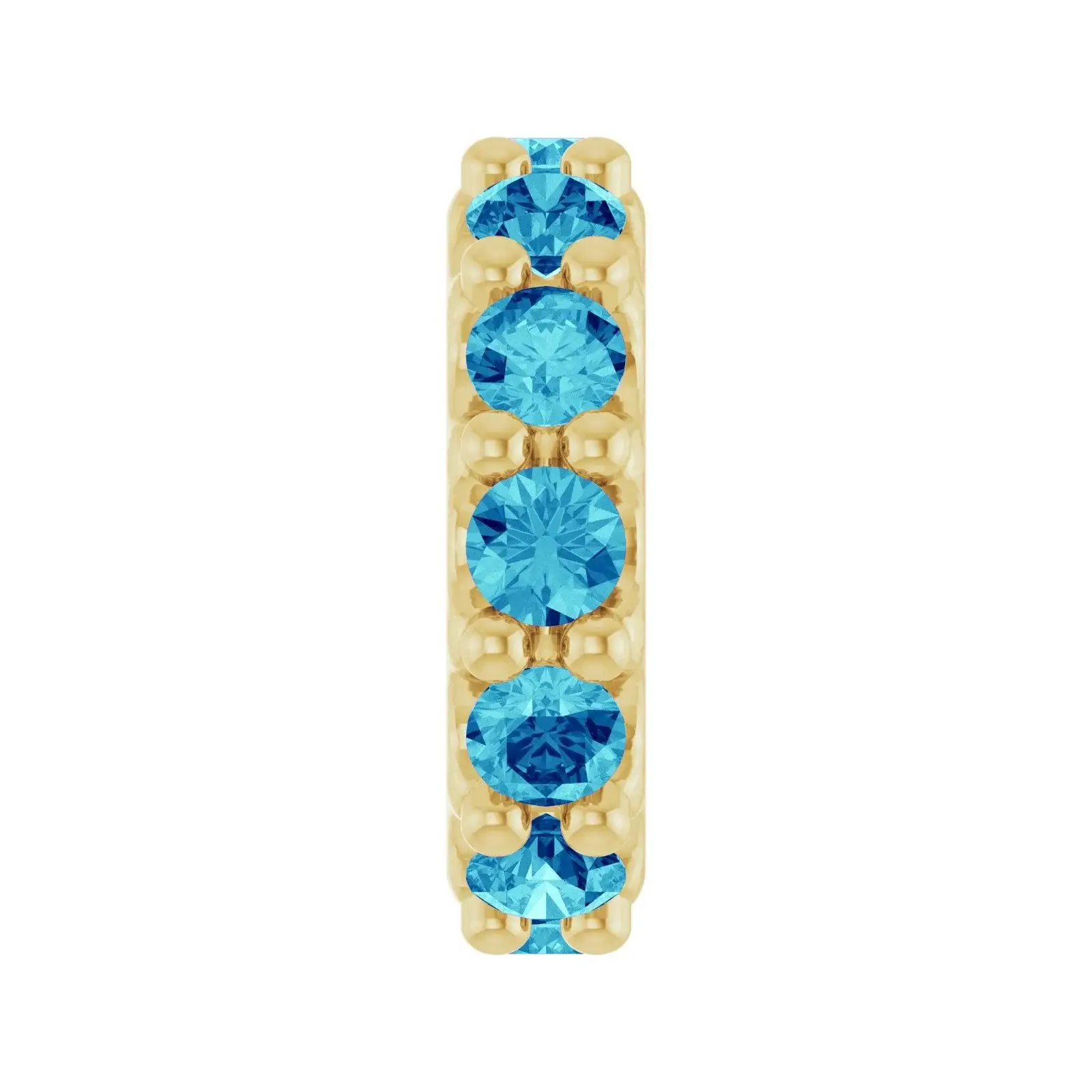 Birthstone Spacer Charm, Natural Blue Zircon, 14K Yellow Gold – LaProng Jewelers