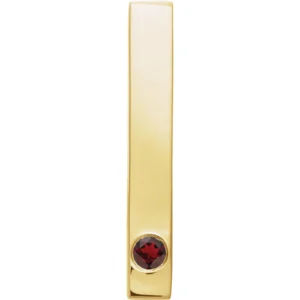 Family Engravable Bar Pendant, Natural Mozambique Garnet, 14K Yellow Gold – LaProng Jewelers