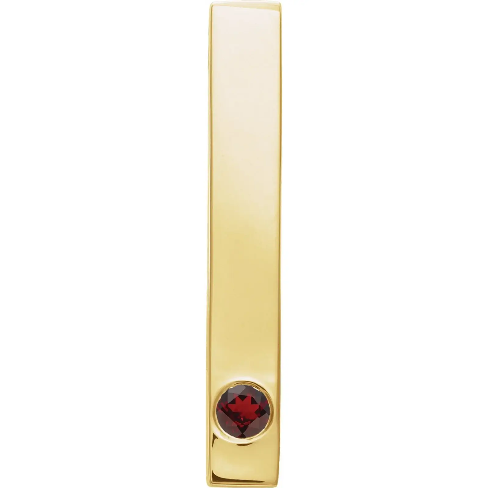 Family Engravable Bar Pendant, Natural Mozambique Garnet, 14K Yellow Gold – LaProng Jewelers