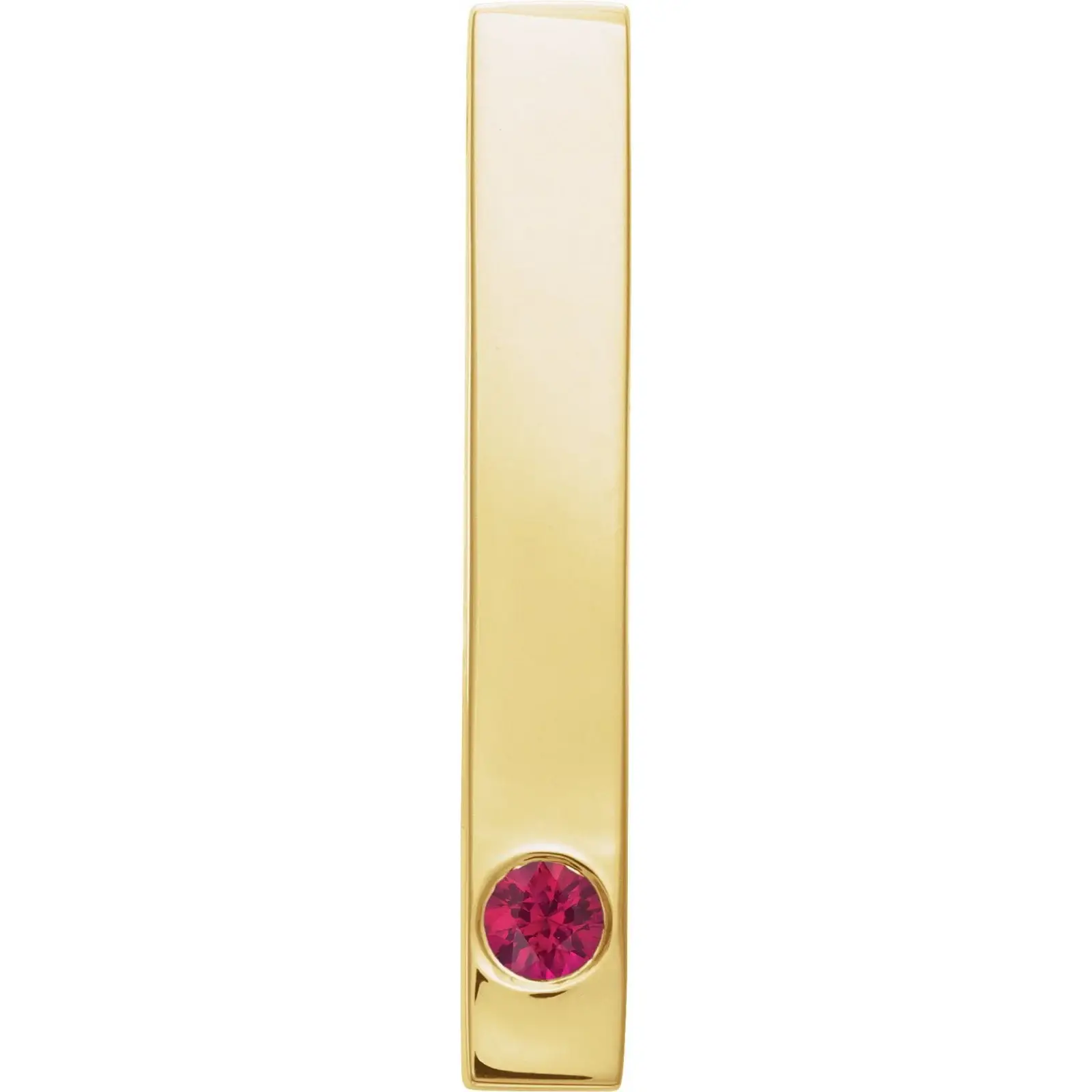 Family Engravable Bar Pendant, Natural Ruby, 14K Yellow Gold – LaProng Jewelers