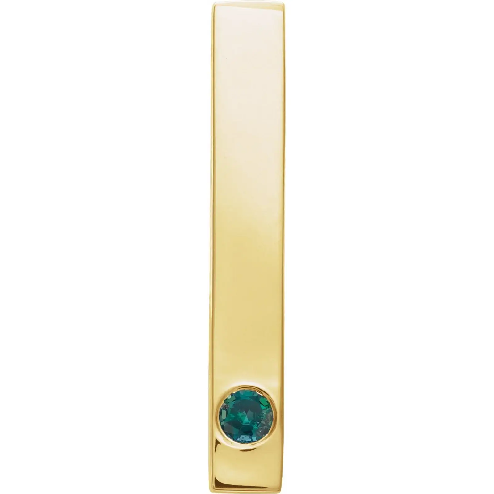 Family Engravable Bar Pendant, Natural Alexandrite, 14K Yellow Gold – LaProng Jewelers