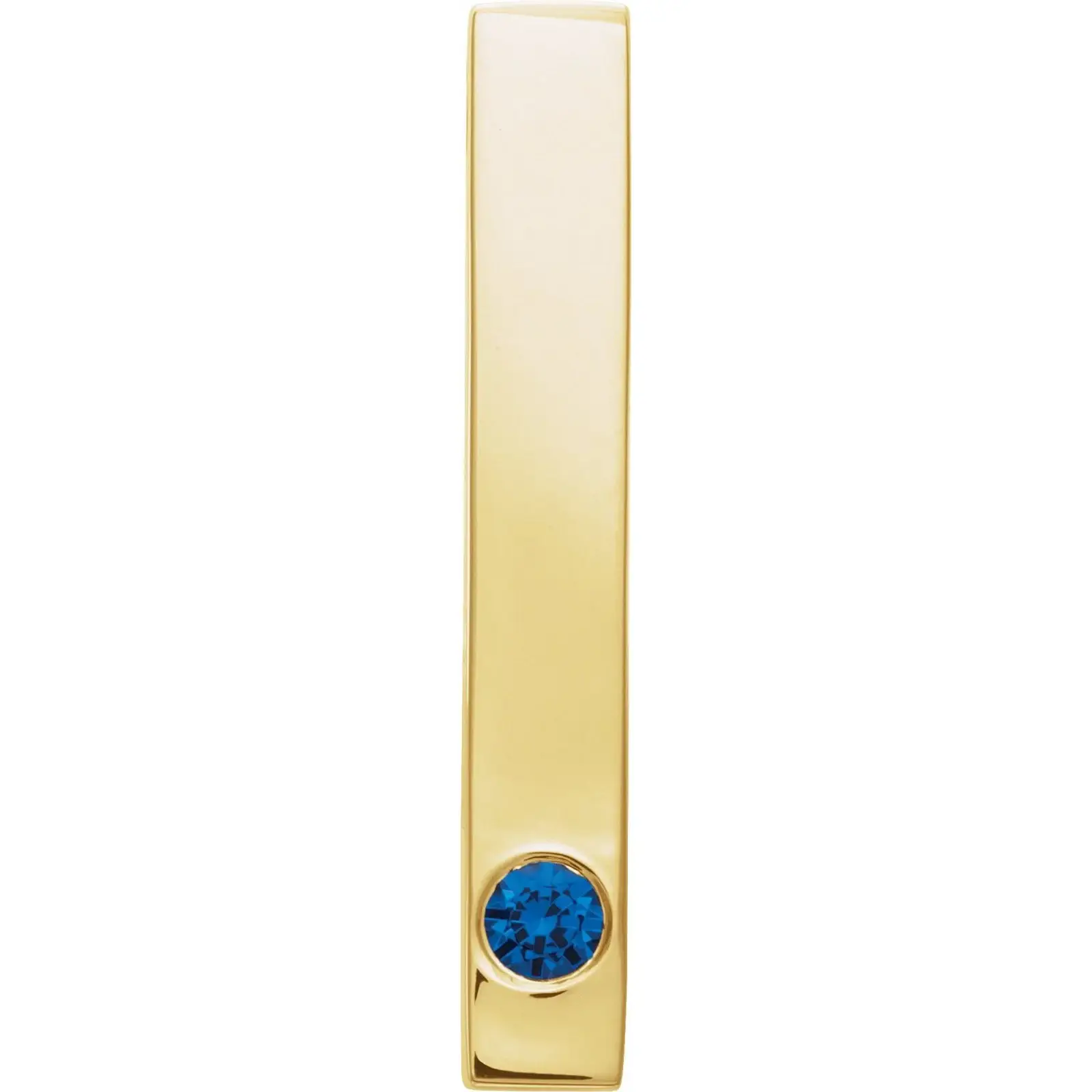 Family Engravable Bar Pendant, Natural Sapphire, 14K Yellow Gold – LaProng Jewelers