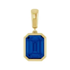 Lab-Grown Blue Sapphire Bezel Charm/Pendant, 14K Yellow Gold – custom-made with LaProng Jewelers