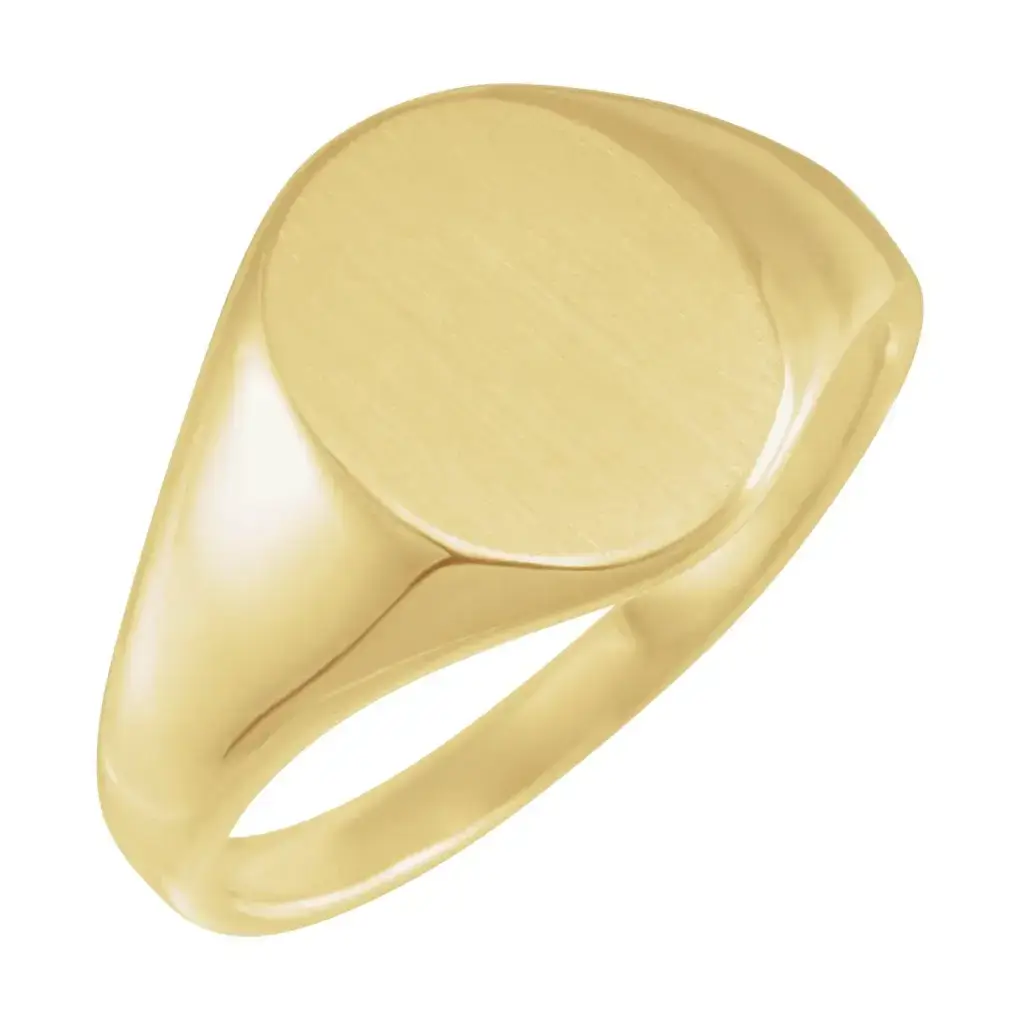 Engraved Oval Signet Ring in 14K Yellow Gold – LaProng Jewelers