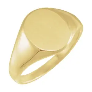 Engraved Oval Signet Ring in 14K Yellow Gold – LaProng Jewelers