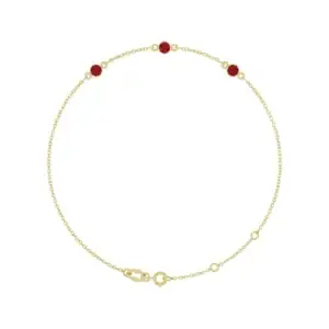 Ruby Bezel-Set Station Bracelet, 14K Yellow Gold – custom-made with LaProng Jewelers