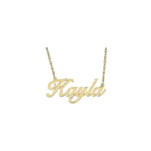 Script Nameplate Necklace in 14K Yellow Gold – LaProng Jewelers