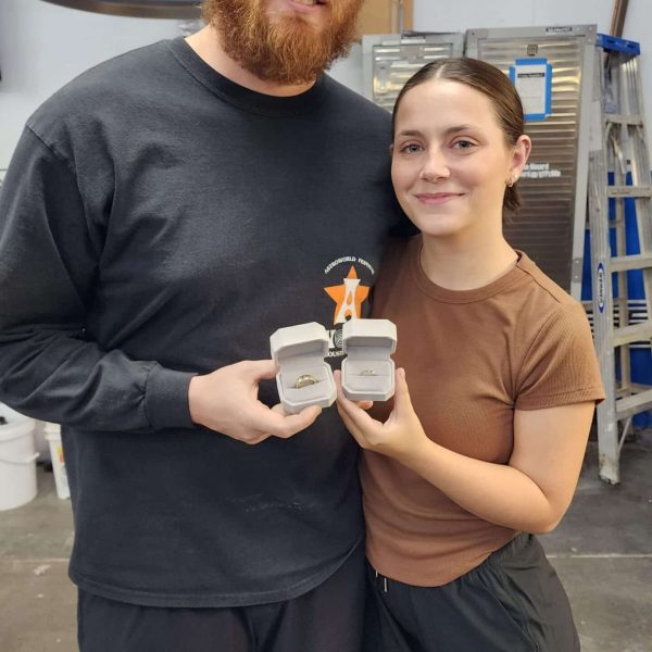 Couples build a wedding ring workshop in the DIY make a ring class